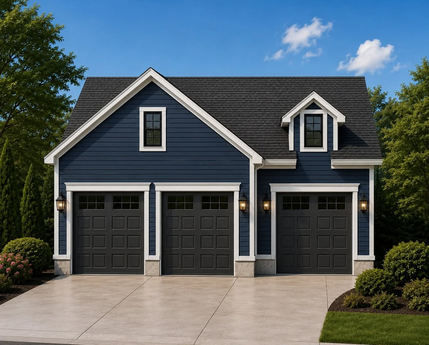 Rendering we did for a new garage project. Few things we would change on this but it looks gorgeous. Garage has a second storey loft area for storage. This project will also need a minor variance due to the location of it.

Were pretty excited to get this one to permitting.