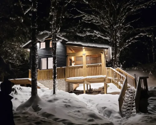 Snowy cabin in Muskoka